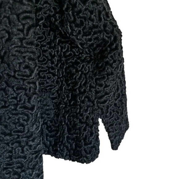 Vintage Astrakin Lepshire Black Curly Persian Lamb Wool Short Coat Mink … - Picture 3 of 16